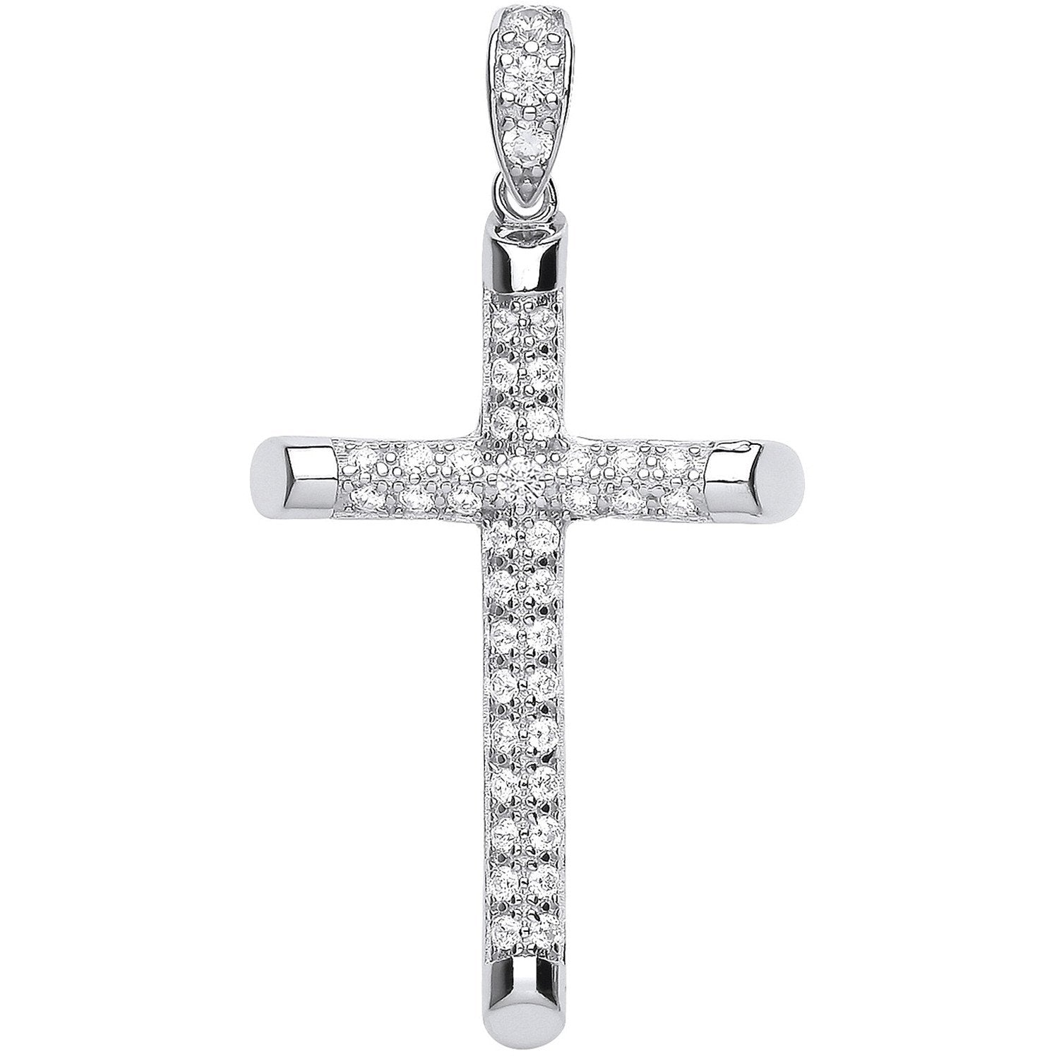 Silver Large Cubic Zirconia Cross - Luxury Watch - Certified Authentic - Swiss Made – Luxury Watch by Imperial Time UK